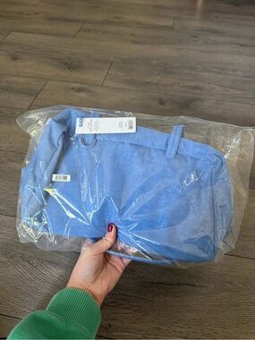 baggu steel blue bowler bag - nwt